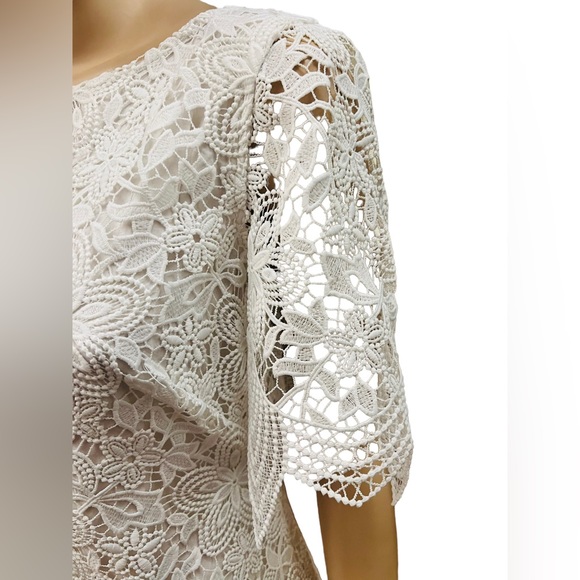 Anthropologie Charleston Lace Mini Dress Size 6 with Lining 100% Polyester - Picture 10 of 12